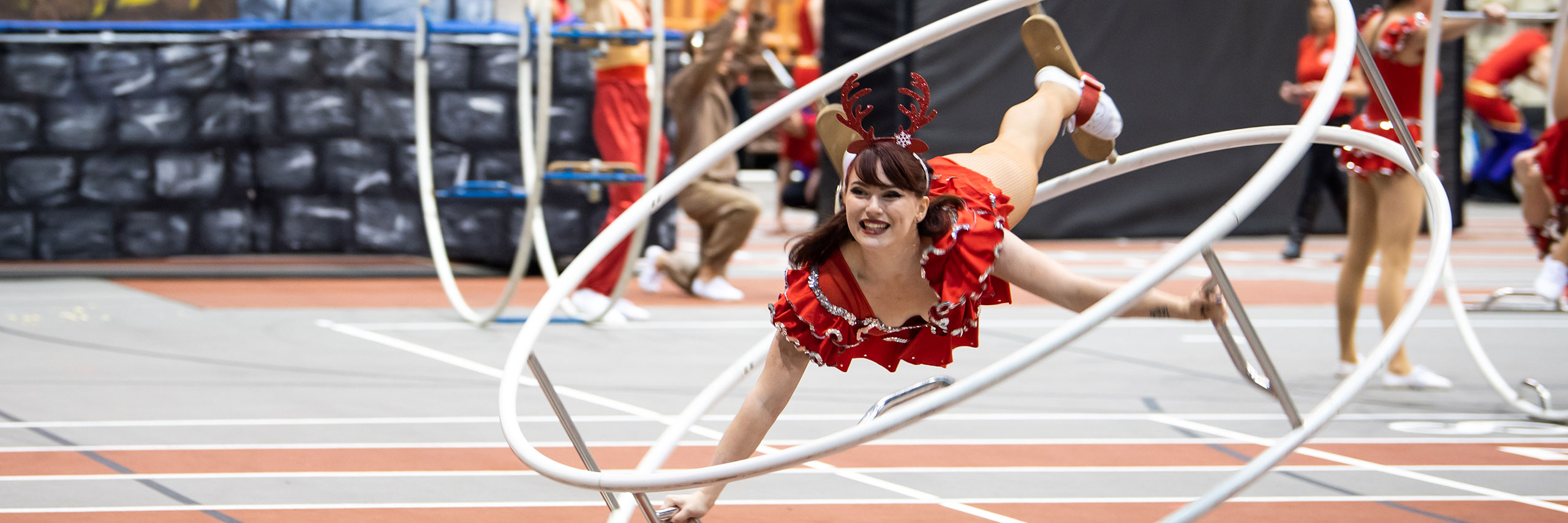 Girl performing on a Gymwheel.